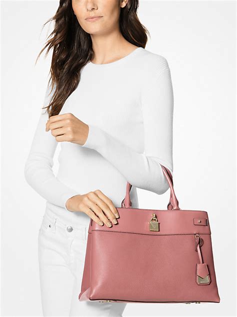 michael michael kors gramercy signature satchel|Gramercy Large Pebbled Leather Satchel .